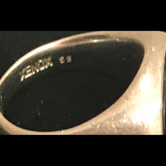 EUC-Xenox 925 Silver with Black Onxy Ring Sz 9 - Picture 6 of 8